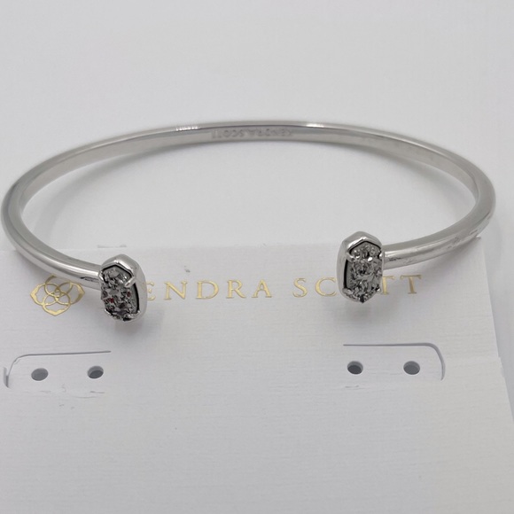 Kendra Scott-Emilie Cuff Silver Drusy Bracelet NWOT - Picture 1 of 3